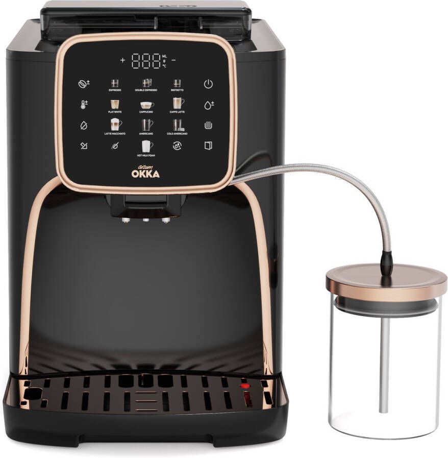 Arzum OKKA Espresso Pro M Automatische Espressomachine OK0028-0500 Koper 11 Koffiepecialiteiten Touchscreen Melkopschuimer Verstelbare temperatuur en maalgraad 19 bar Kopjesverwarmer Automatische reiniging 1450W - Foto 2