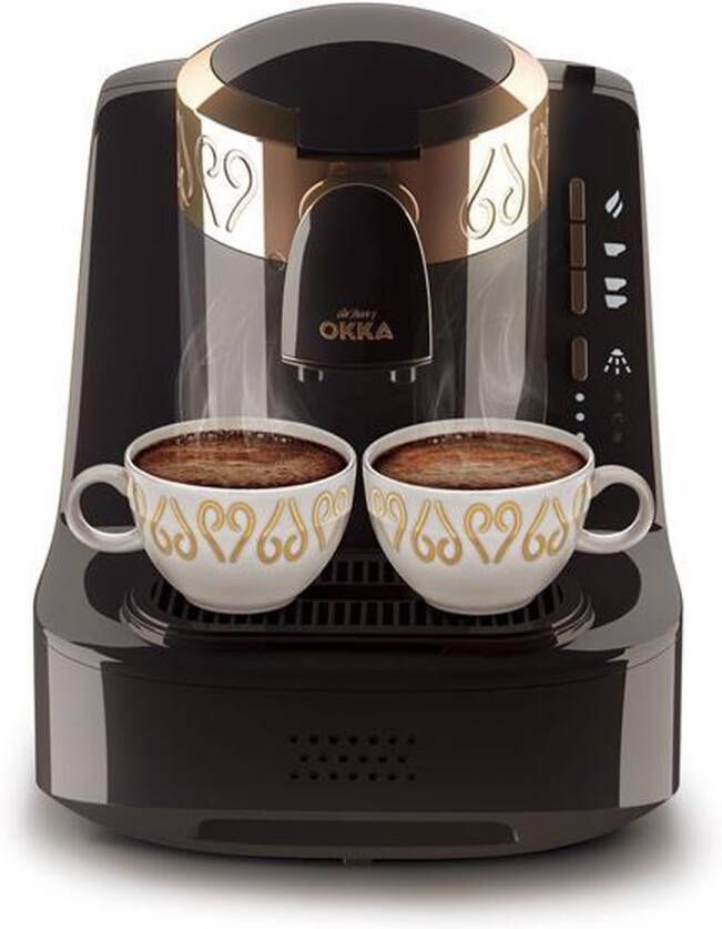 Arzum OKKA Turkish Coffee Machine| OK001BLACK| Black & Gold |Turks Koffizetapparat Zwart & Goud Full Automatic 2 kopjes