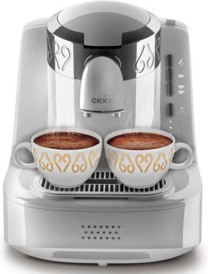 Arzum OKKA Turkish Coffee Machine| OK002WHITE| White Chrome |Turks Koffizetapparat Wit & Zilver Full Automatic 2 kopjes - Foto 1