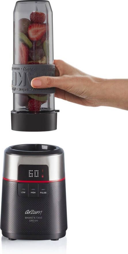 Arzum Shake 'n Take Dream Blender AR1148-0100 Zwart Mini blender 500W 2 Drinkflessen
