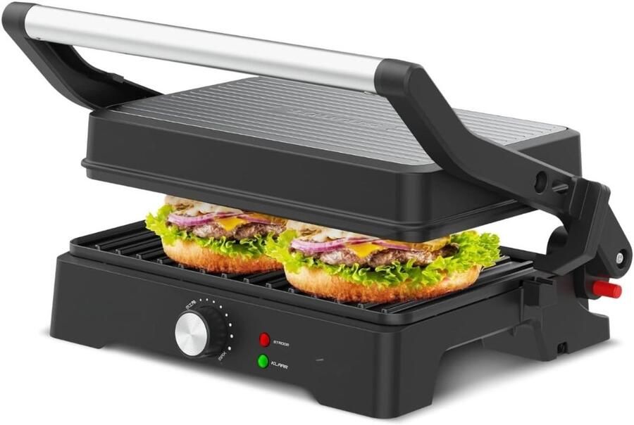 Aura Contactgrill met uitneembare platen Contactgrill Multi grill Zwart ‎28cm x 34cm x 12cm