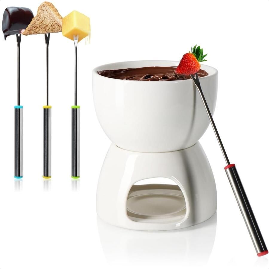 Aura Fondueset Fondue Fondueset elektrisch Wit ‎12cm x 12cm x 14cm