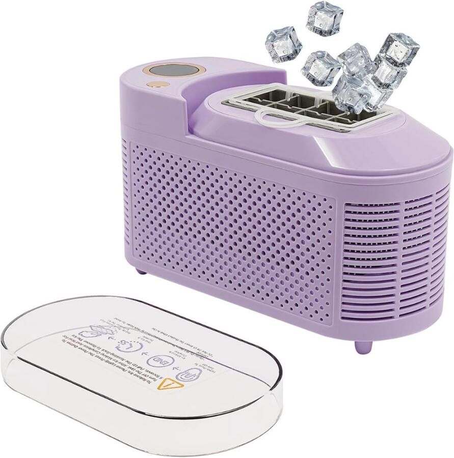 Aura Ijsblokjesmachine ijsmachine ijsblokjesmakers 8 ijsblokjes per 15 minuten Paars 10cm x 22cm x 13cm