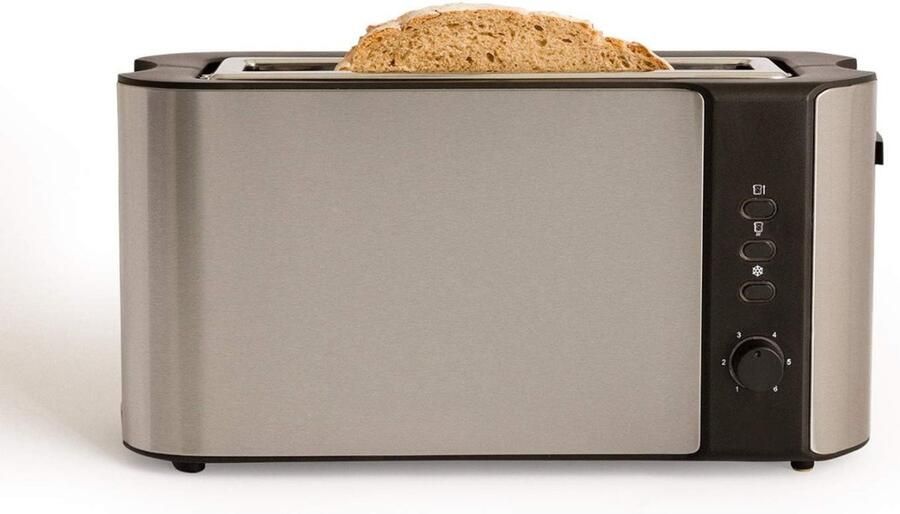 Aura Tosti Apparaat Broodrooster Tosti Apparaat Tosti Broodrooster Grijs 15cm x 38cm x 20cm
