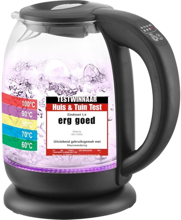 Aura Waterkoker glas Waterkoker Zwart 23cm x 19cm x 24cm