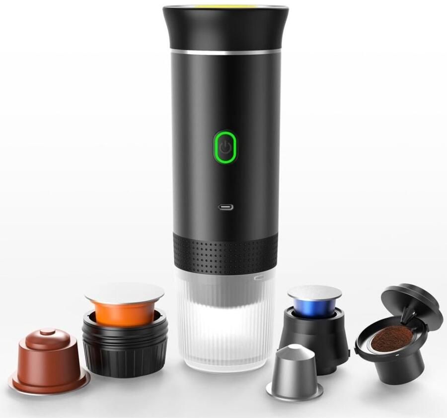 Nexvo Draagbare Koffiemachine Blender To Go Draagbare Blender Zwart 9cm × 9cm × 27cm