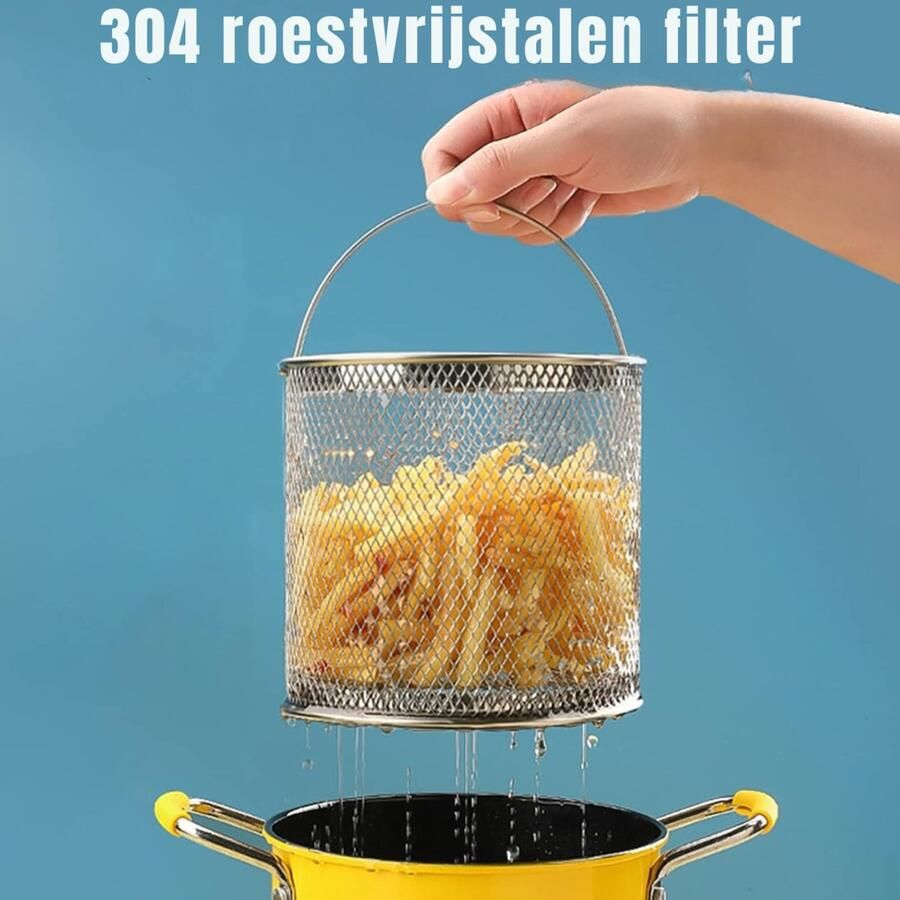 Aurixi Frituurpan 3 liter Frituurpan Geel ‎17cm x 17cm x 18cm ; 0.97 kg