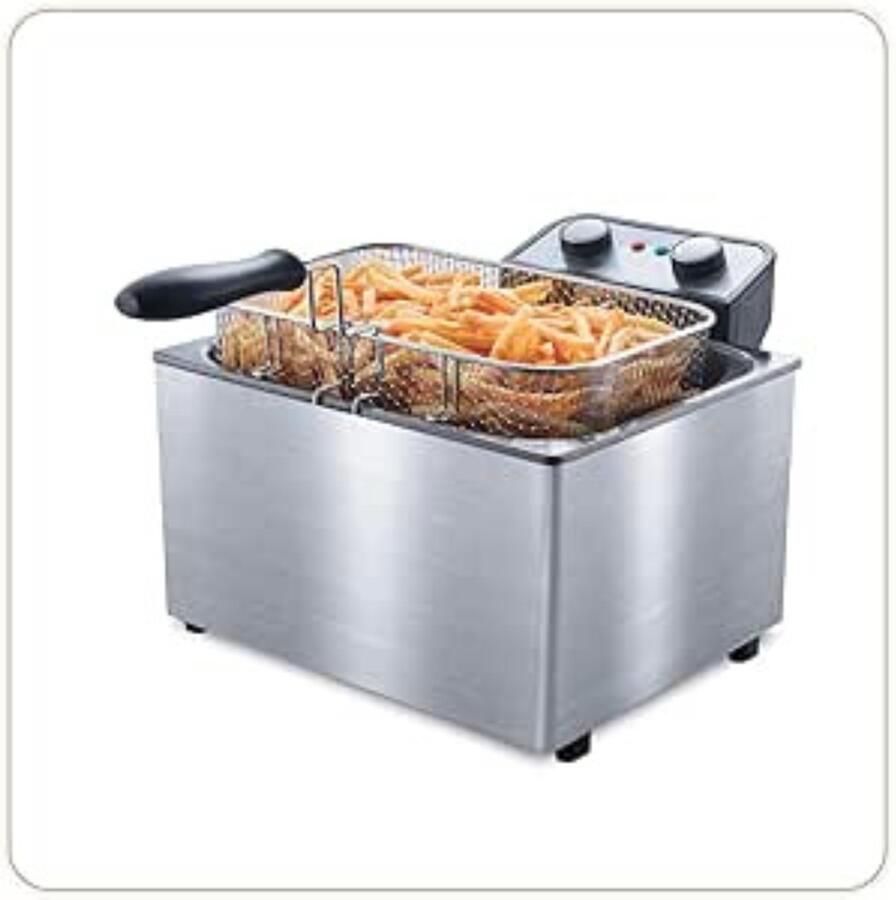 Aurixi Frituurpan 5 liter Frituurpan Zilver ‎35 cm x 37 cm x 24 cm