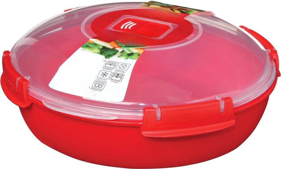 Aurixi Magnetron Bakjes met Deksel Magnetron Bakjes Magnetron Bord met Deksel Rood 23cm x 21cm x 8cm
