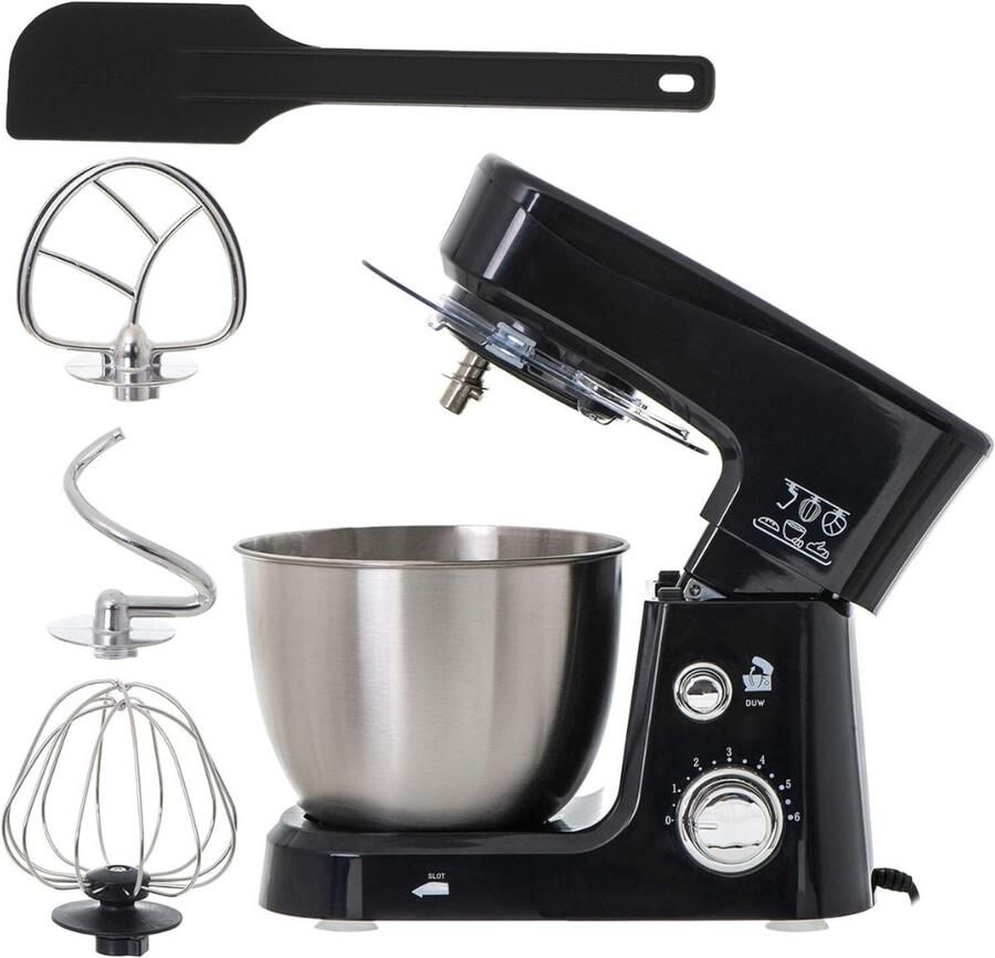 Aurixi Mixer met mengkom Mixer met mengkom keukenmachine Zilver 22cm x 35cm x 30cm