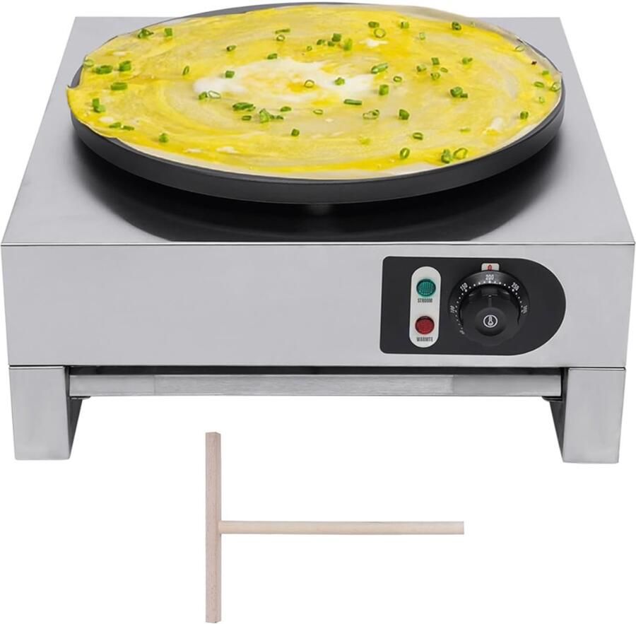 Aurixi Poffertjespan electrisch Poffertjespan Poffertjespannen Zilver ‎58cm x 53cm x 33cm