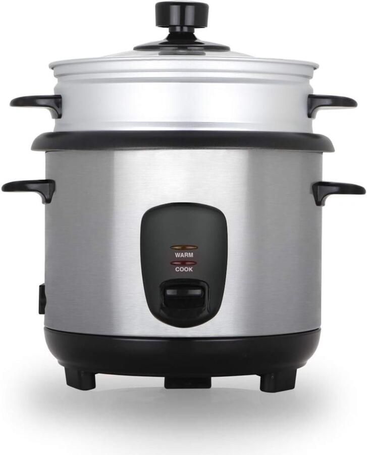 Aurixi Rijstkoker klein Rijstkoker Rijstkokers Zwart 23cm x 30cm x 28cm