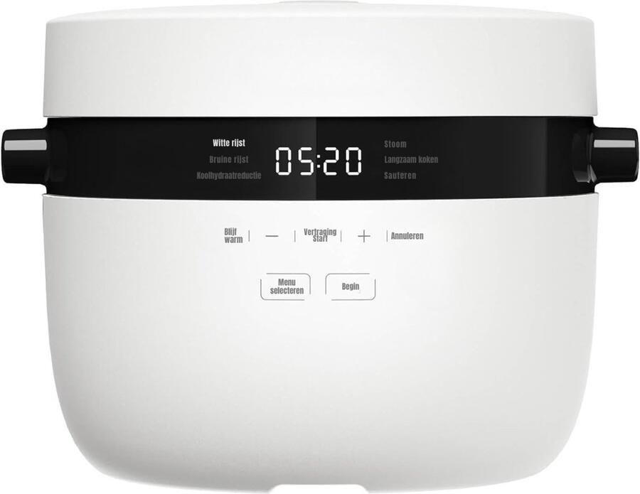 Core Rijstkoker Koker Stoompan met Keramische Kom LED-display Wit 22cm x 29cm x 28cm
