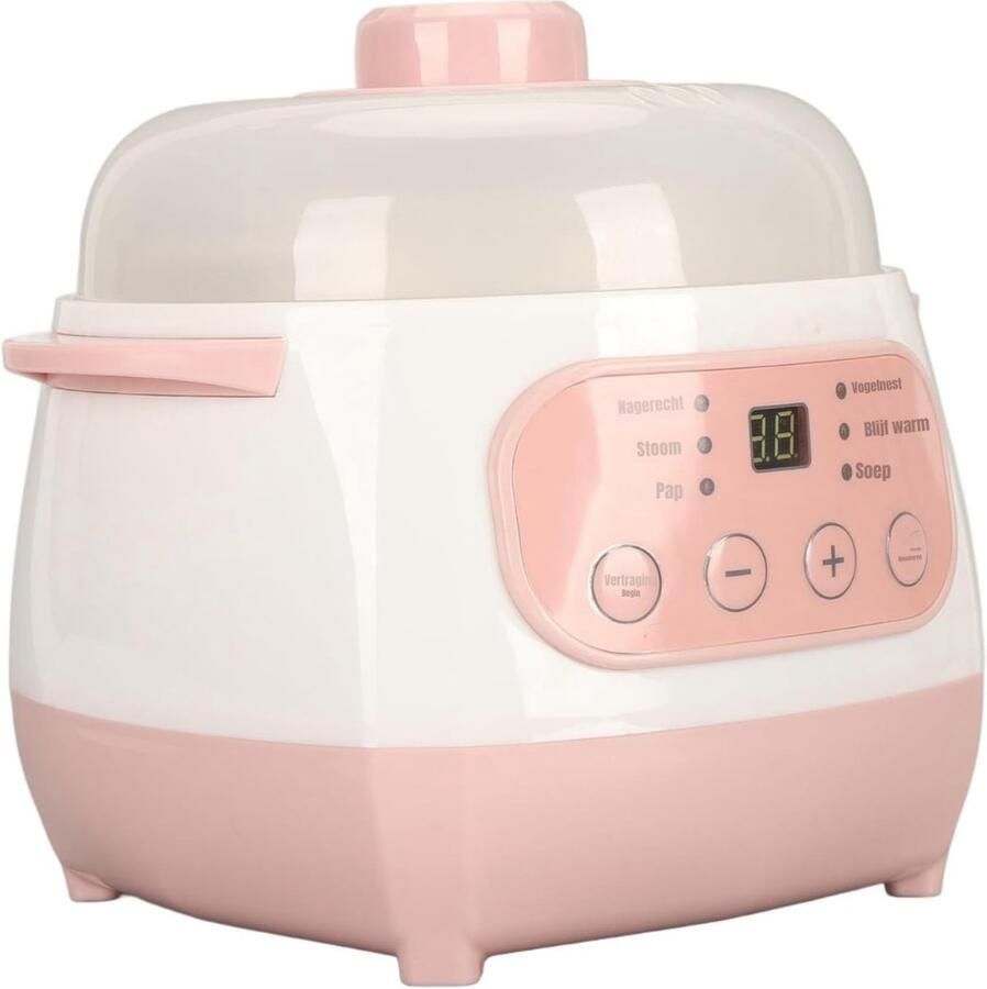Aurixi Slowcooker met timer Slowcooker Crockpot Roze ‎25cm x 25cm x 23cm