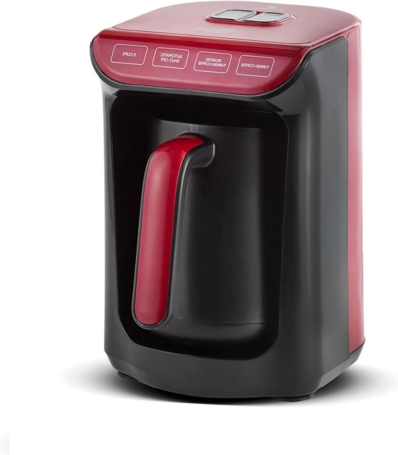 Aurixi Turkse Koffiezetapparaat Koffiezet Apparaat Voor Turkse Koffie – Koffiemachine Met Stijlvol Ontwerp – Rood ‎15cm x 18cm x 24cm