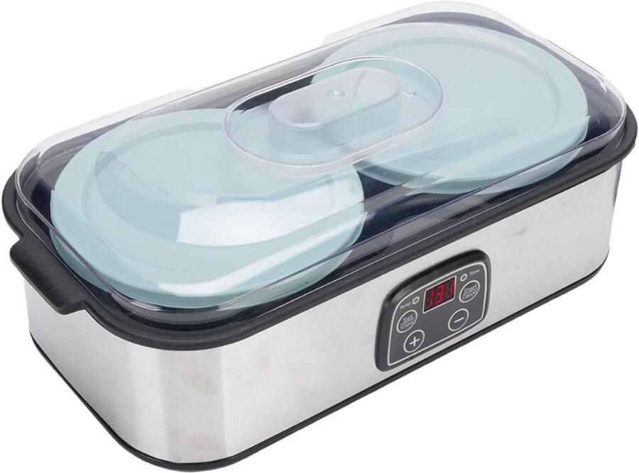 Aurixi Yoghurtmaker Yoghurtmakers Yoghurtmachine 8 x 180 ml 20 tot 55 Graden Zilver ‎- 40cm x 20cm x 16cm