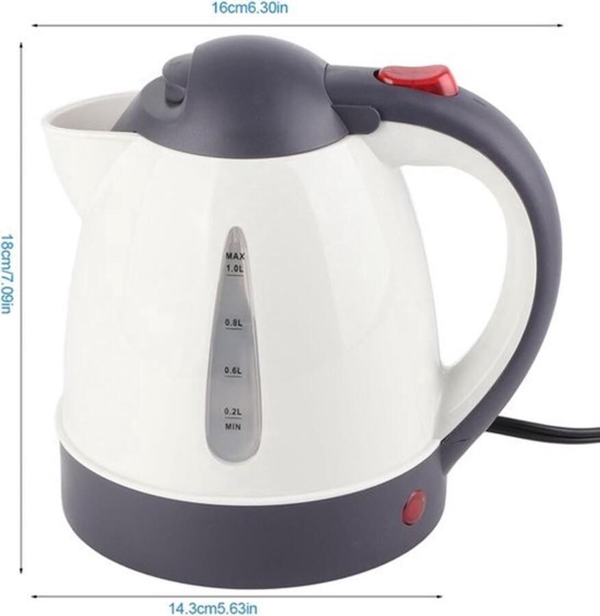 Auto Waterkoker 1000ml 24V Draagbaar Reizen Vrachtwagen Waterkoker Roestvrijstalen Boiler Fles voor Thee Koffie Snelle Warmer