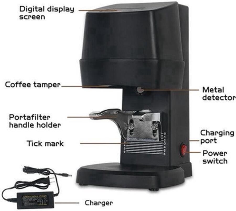 Automatische Koffietamper – Koffiedrukker – Espresso Tamper – Koffie Perser – Instelbare Druk 10-30 Kg – Verstelbare Houder