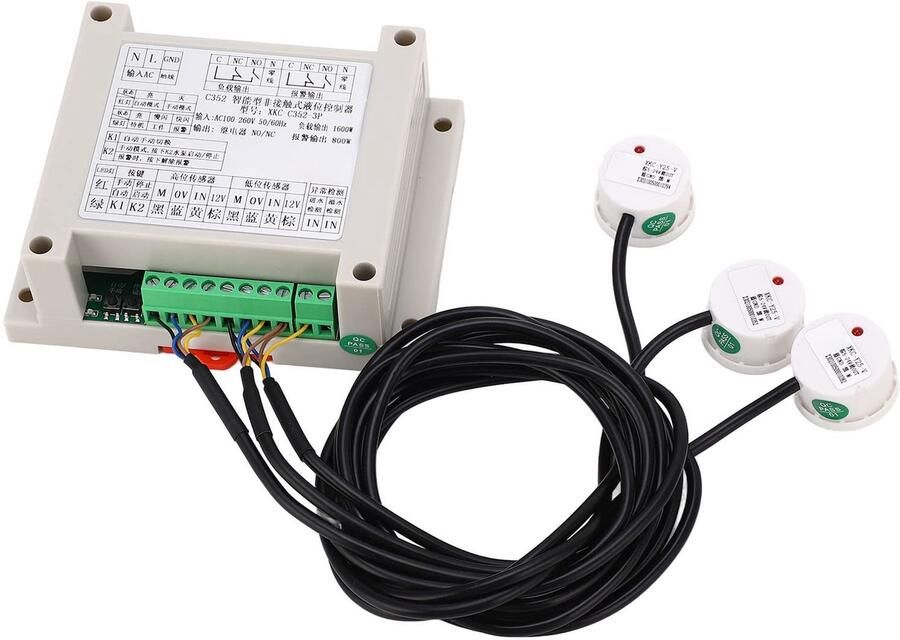 Automatische Waterniveauregelaar voor Tanks Contactloze Vloeistofniveausensor Volautomatische Waterpompregelaar C352
