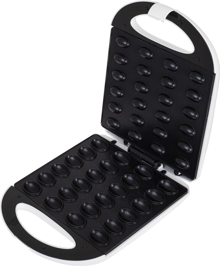 Avenido AV 3090 Noten- en Koekjesmaker – Cakemaker Cake pop maker Keukenmachine 24 halve koekjes (12 compleet) – Antiaanbaklaag – 2 min baktijd – Bakeliet – Warmte-isolatie – Zwart