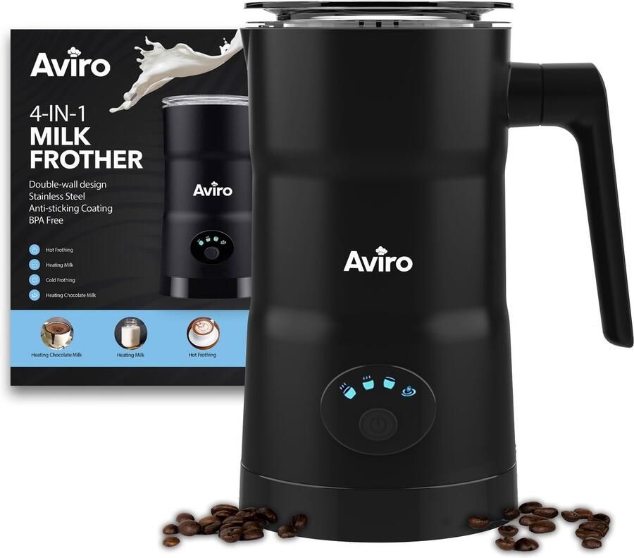 Infinity Goods 4-in-1 Elektrische Melkopschuimer 350 ml Opschuimen en verwarmen Cappuccino Vaatwasserbestendig Zwart - Foto 3