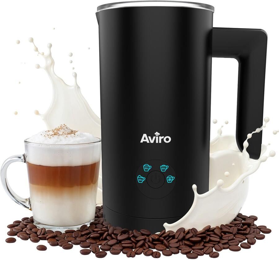 Aviro Melkopschuimer Met Schenktuit Elektrisch 300ML 4-in-1 Melkschuimer Melkklopper Milk Frother Zwart
