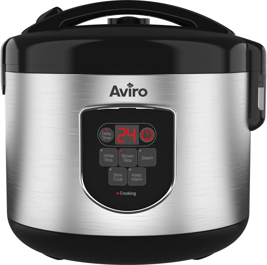 Aviro Rijstkoker Slowcooker 1 2L 7 Functies Warmhoudfunctie Rice Cooker Anti Aanbaklaag Multicooker 2-6 Personen RVS