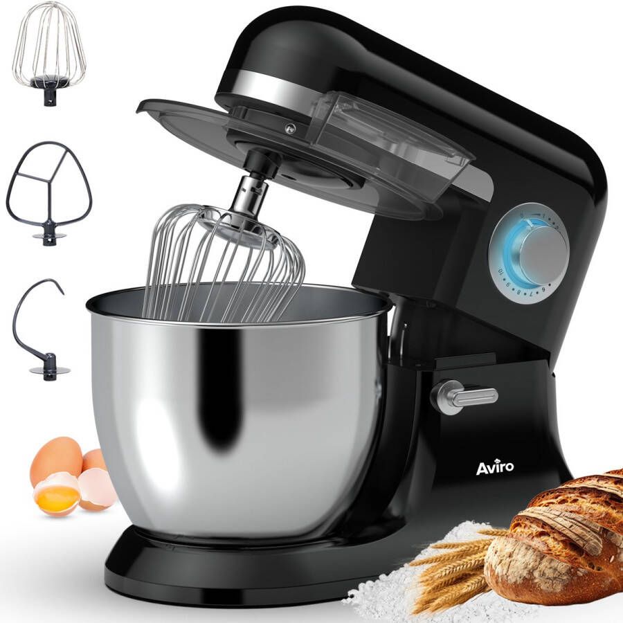 Infinity Goods Keukenmachine Keukenmixer 6 5L RVS Mengkom Keukenrobot Foodprocessor Met Accessoires 1600W Zwart