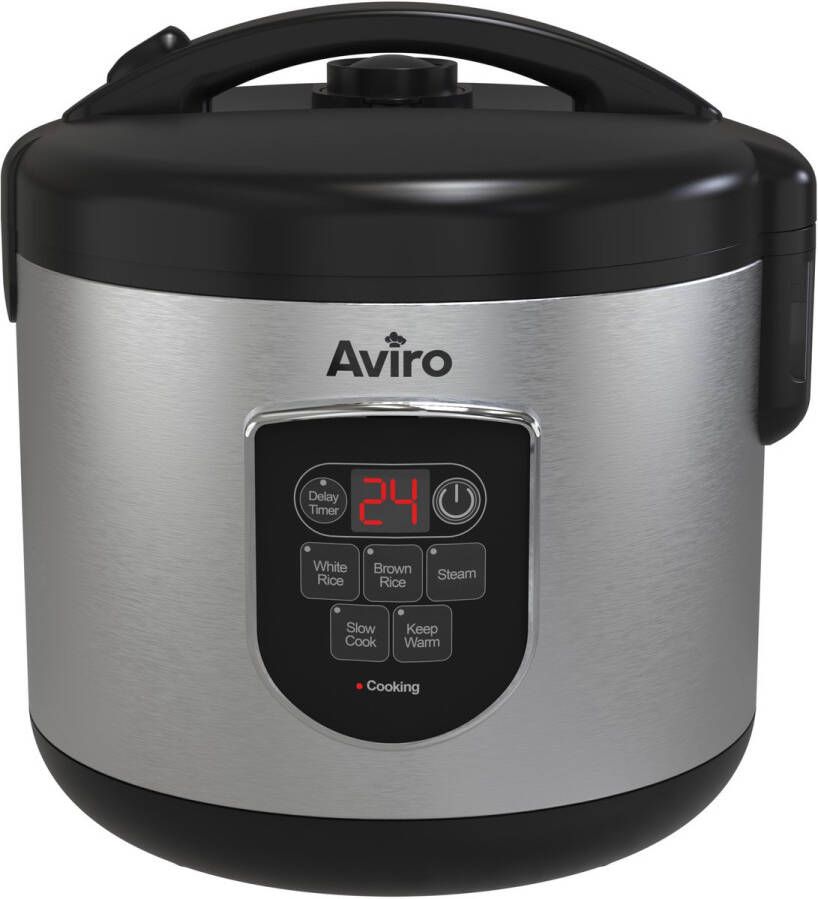 Aviro Rijstkoker Slowcooker 1 2L 7 Functies Warmhoudfunctie Rice Cooker Anti Aanbaklaag Multicooker 2-6 Personen RVS