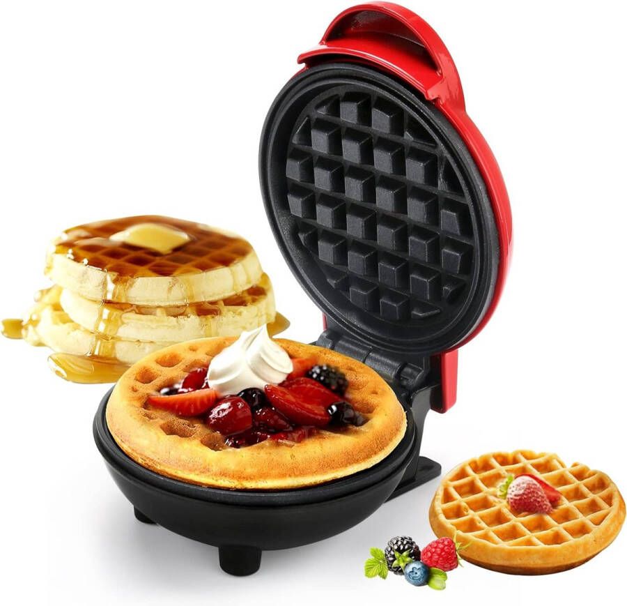 ShopHaven Compact Mini Wafelijzer Antiaanbaklaag Snel en Eenvoudig Wafels Bakken Ideaal voor Kinderverjaardagen en Familiefeesten Draagbaar en Gemakkelijk in Gebruik