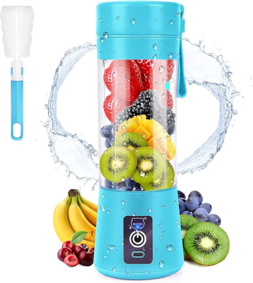 ShopHaven Portable Mixer met Zes 3D Blades USB Oplaadbaar Persoonlijke Mini Sap Mixer Juicer voor Thuis Kantoor Buiten (Blauw)