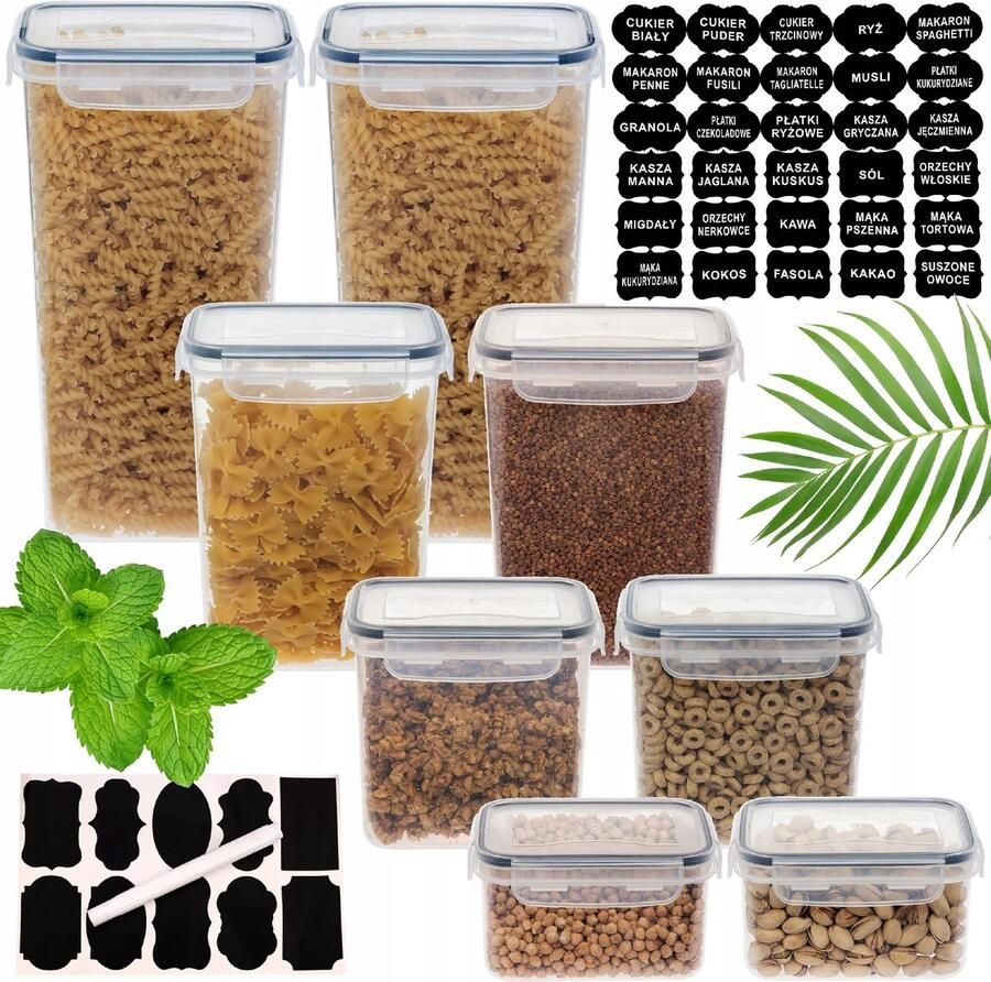 Bajkowy Kuferek Voedselcontainer Set 8 Stuks Grootte Inclusief Eenvoudige Etykette