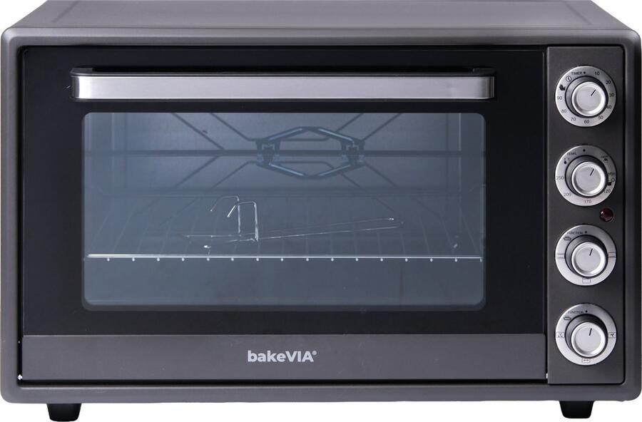 BakeVIA Series 1 Mini Oven 60 Liter Hetelucht en Draaispit Mat Grijs
