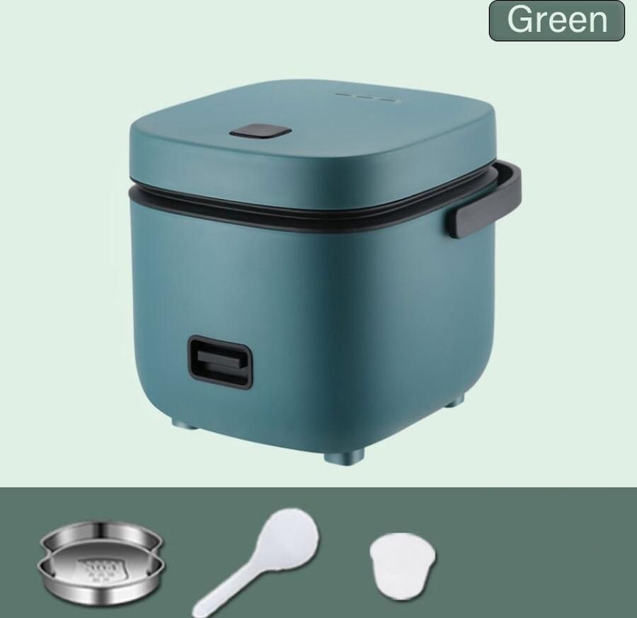 BALASHOV Mini Elektrische Rijstkoker Intelligente Automatische Huishoudelijke Keuken Fornuis Rice Cooker Voedsel Warmer Stoomboot 1.2L Draagbare Rijst Koker Wasbaar Groen