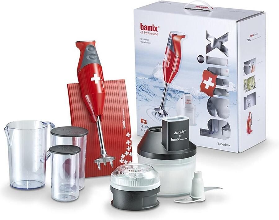 Bamix SwissLine Superbox M200 staafmixer rood