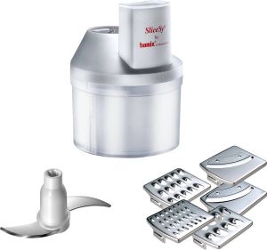 Bamix SliceSy Keukenmachine Voor Staafmixer Grijs Met 6 Accessoires Valentijn Cadeau