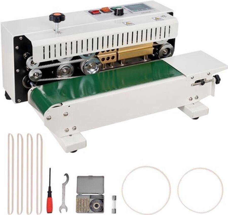 Bandsluitmachine Horizontale Bandsealer 600W Vermogen 6-12 mm Afdichtingsbreedte Koolstofstaal Voor Plastic En Aluminium Zakverpakking