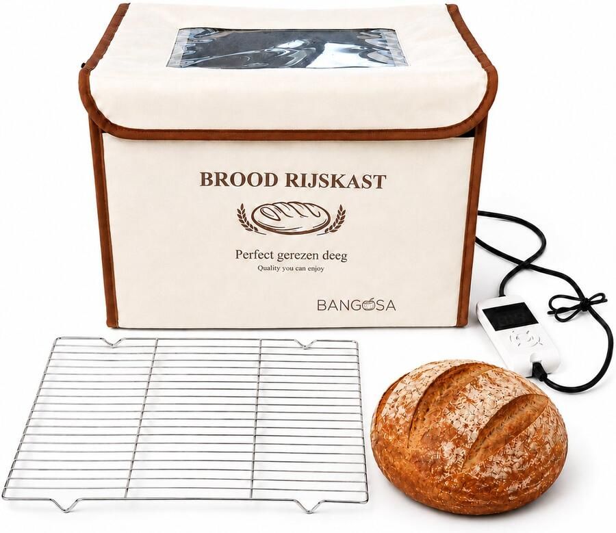 Bangosa Rijskast voor Brood – Elektrische Broodrijskast met Timer – Opvouwbare Fermentatiebox voor Zuurdesem Brooddeeg en Yoghurt - Foto 2