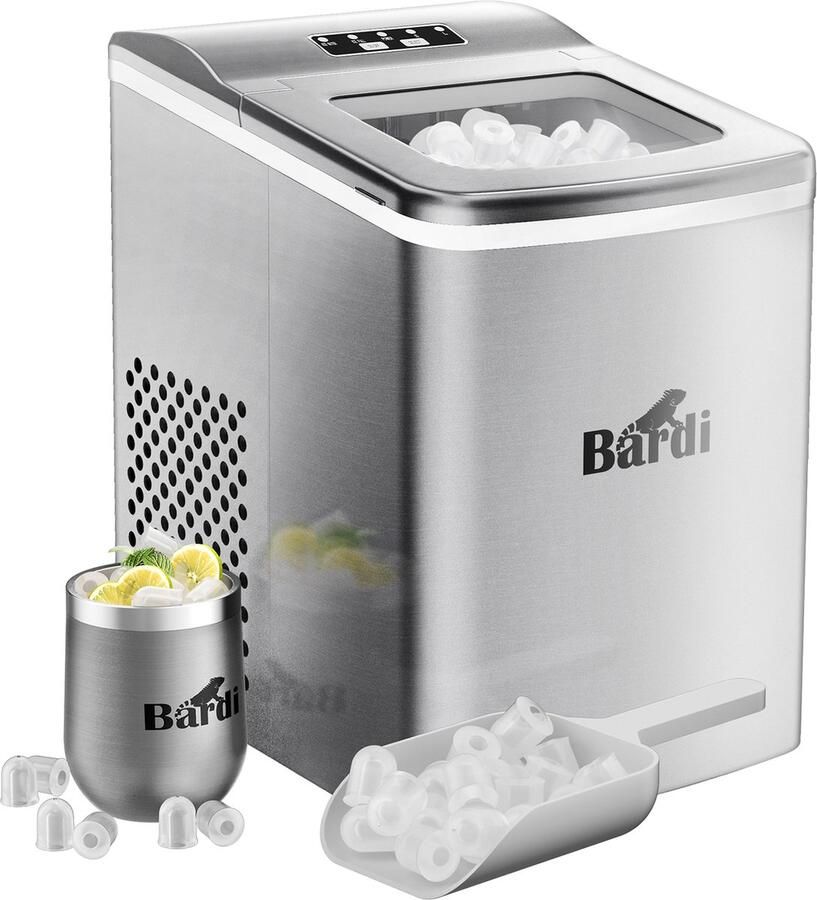 Bardi ijsblokjesmachine – 2 L – Inclusief Luxe Thermosbeker – RVS