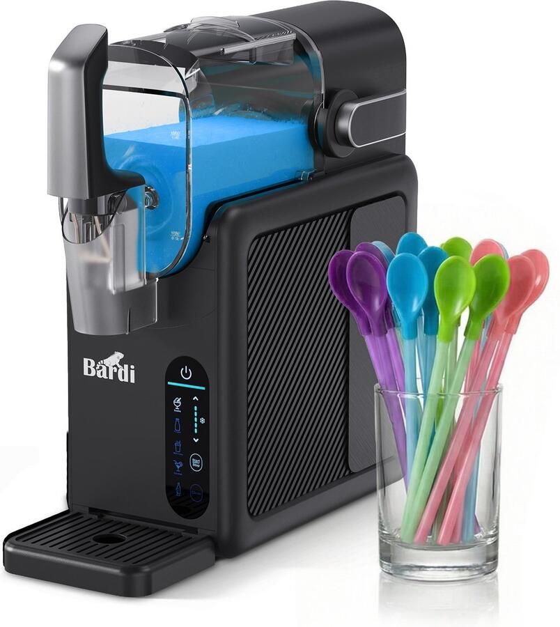 Bardi Slush Hero Combi – Slushmachine Slush Puppy Maker 2 6L + 12 Slush Lepelrietjes – Voor Slushies Milkshakes Frappé & Frozen Cocktails – Zelfreinigend – Zwart - Foto 2
