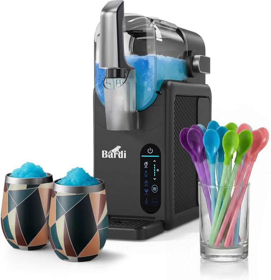 Bardi Slushmachine grijs met set cups Abstract Colours