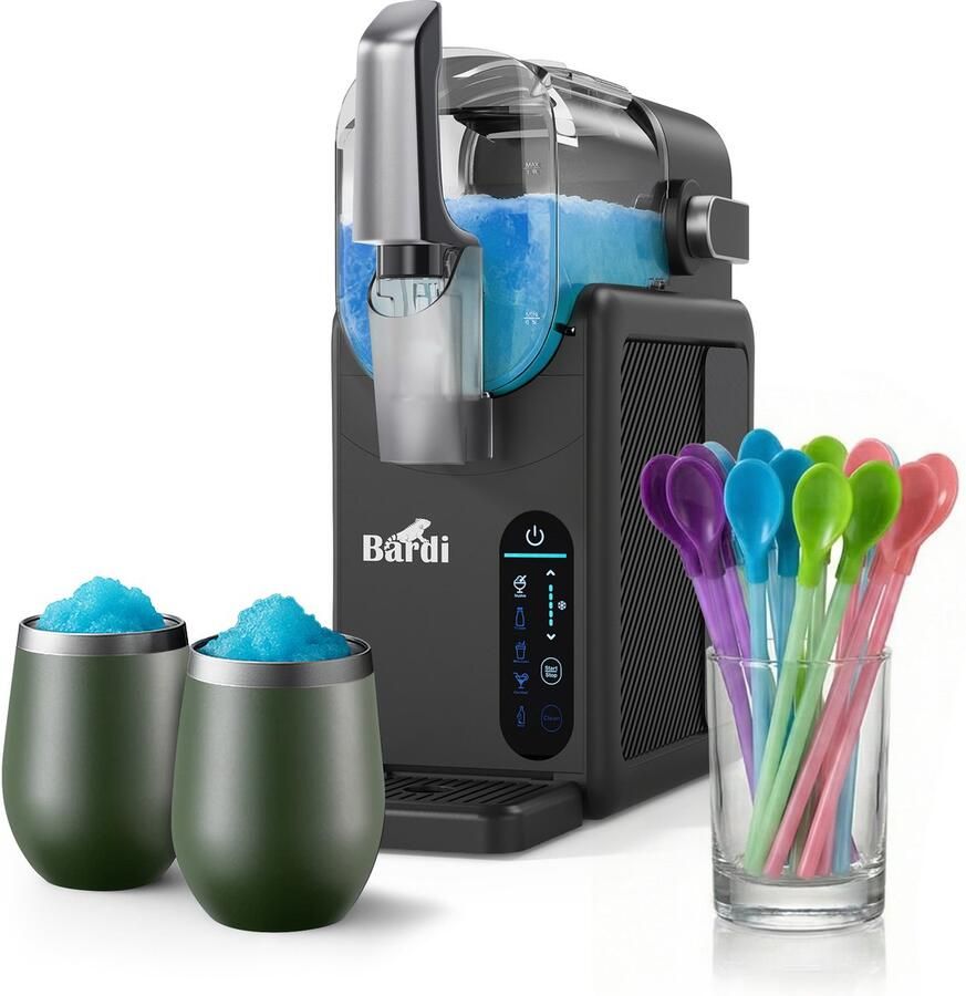 Bardi Slushmachine grijs met set cups Groen