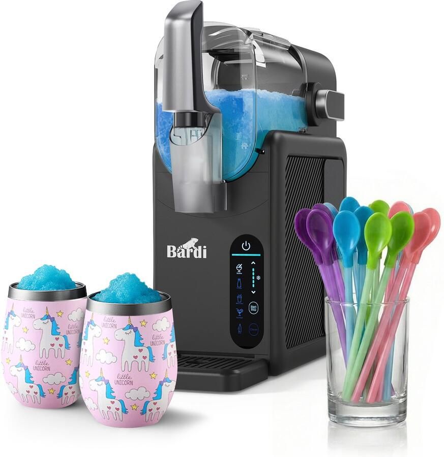 Bardi Slushmachine grijs met set cups Unicorn