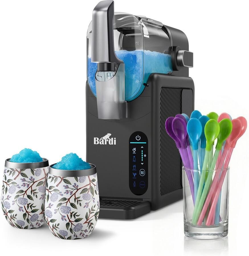 Bardi Slushmachine grijs met set cups White Flower