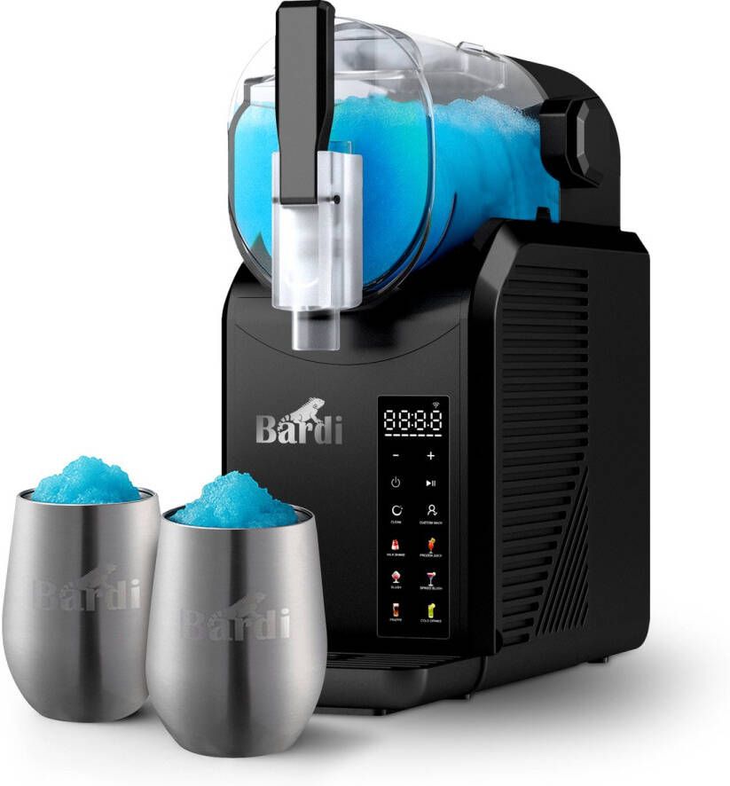 Bardi Slush Hero Combi – Slushmachine Slush Puppy Maker 2 6L + 2 Thermoscups RVS+ 12 Slush Lepelrietjes – Voor Slushies Milkshakes Frappé & Frozen Cocktails – Zelfreinigend – zwart - Foto 2