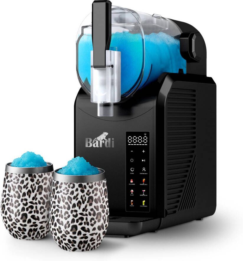 Bardi Slush Hero Combi – Slushmachine 2 6L + 2 Thermoscups Leo + 12 Slush Lepelrietjes – Voor Slushies Milkshakes Frappé & Frozen Cocktails – Zelfreinigend – zwart - Foto 2