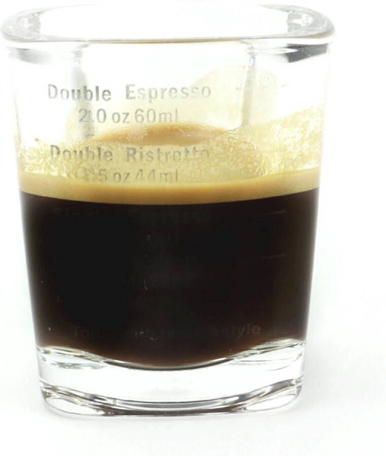 Barista-essentials Espresso Shotglas 70ml Dubbele Uitloop – Espresso Kannetje – Latte Macchiato Espresso Glas – Maatglas – Shotglas – Espressomachine –