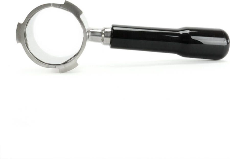 Barista-essentials Naked portafilter Zwart 51mm RVS bodemloze filterdrager portafilter 51mm portafilter filterdrager bottomless portafilter delonghi koffiemachine piston