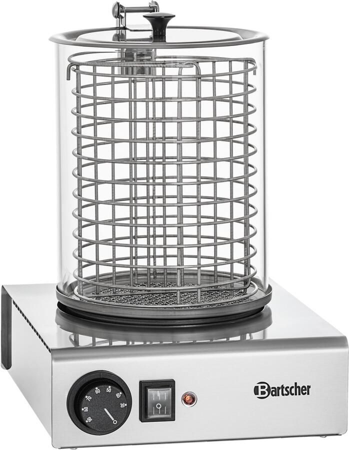 Bartscher A120401 Hotdogstomer 1000W Roestvrijstaal hotdog maker