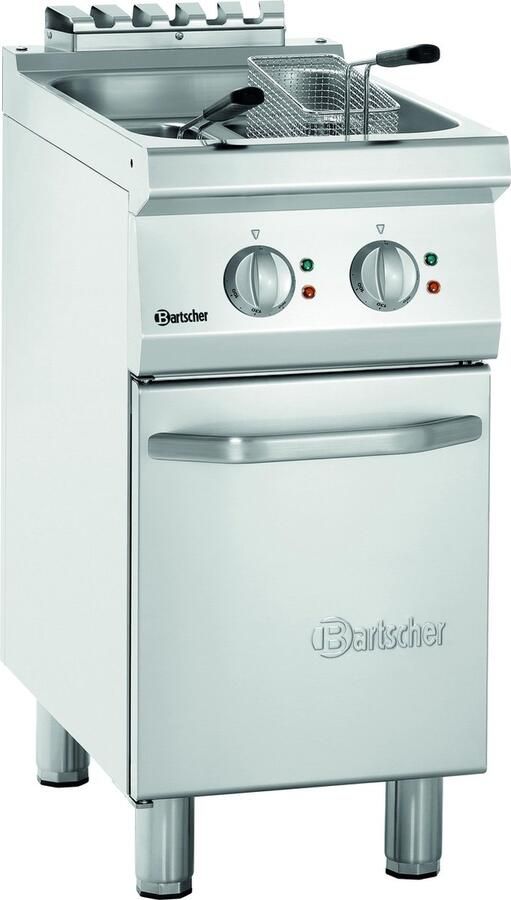 Bartscher Friteuse SERIE 700 Elektrisch 9+9L 100°C 190°C 400V Aftapkranen 400x700x850mm Horeca friteuse